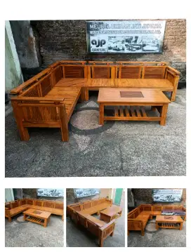 Kursi sudut salur jati