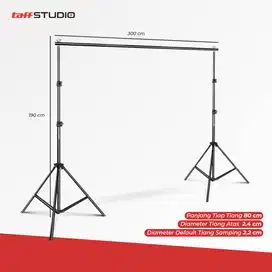 Stand Backdrop Foto Studio 190 x 300 cm, TaffSTUDIO Bracket