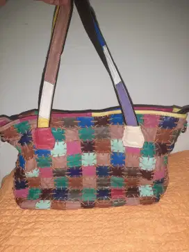 Tas kulit asli warna warni