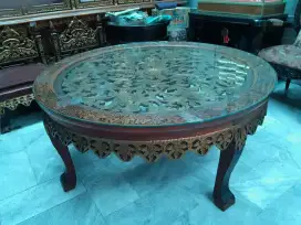 Meja Bundar + 4 Kursi Keci khas Palembang