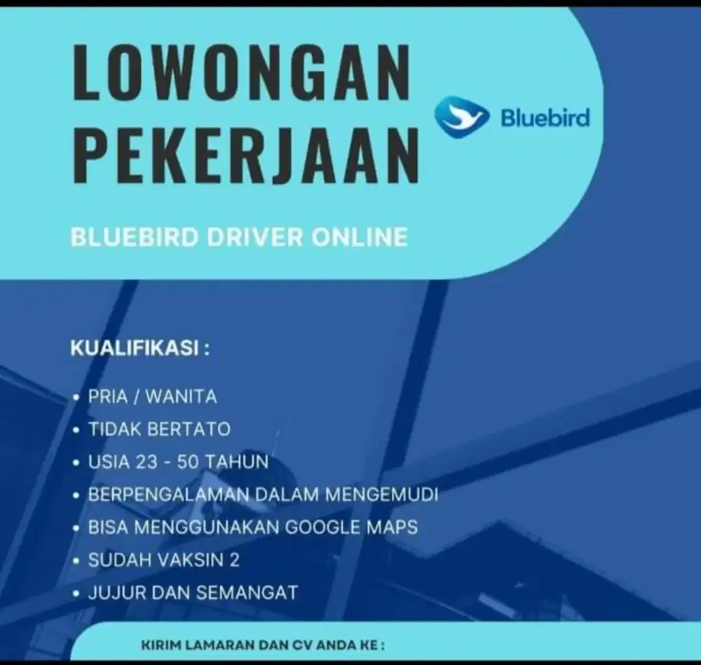 Lowongan driver taksi blue bird