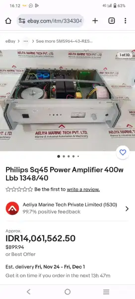 power amplifier philips sq45 made holand