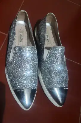 Miu miu silver glitter authentic