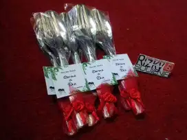 Souvenir Cantik Sendok Garpu Stenlis 100pcs  murah_Rizky Souvenir