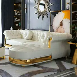 Sofa L Chesterfield Lis Gold