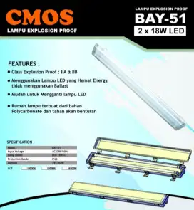 Lampu Explosion proof / Lampu Led Anti Ledak 2 x 18W
