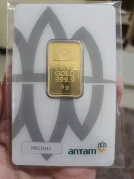 Emas Antam Batangan 5 Gram 24 Karat Press Th 2020