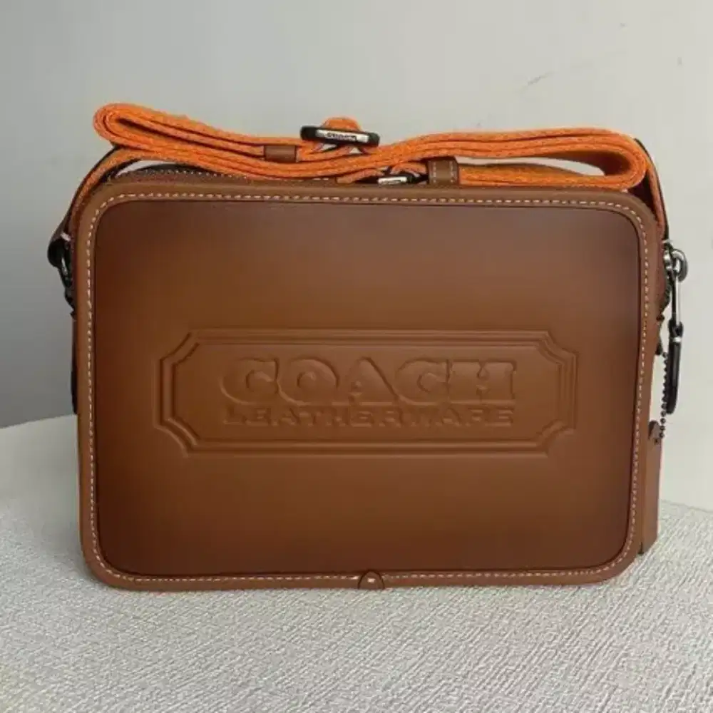 COACH COWHIDE CHARTER 24 MEN'S DOUBLE ZIPPER BAG
