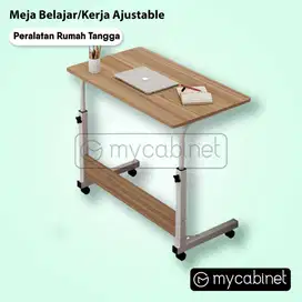 Meja Belajar Kerja Laptop Adjustable Roda