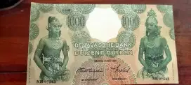 Uang kertas 1000 Wayang Golden Replika kondisi mulus