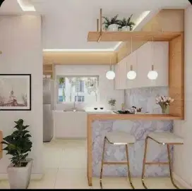 Kitchen set finishing hpl,interior dapur,kabinet dapur,meja minibar