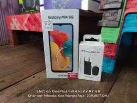 Samsung Galaxy M14 5G 4GB/128GB Silver + TA 25W Baru Resmi