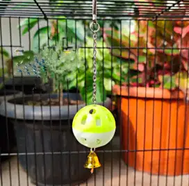 Mainan Bola Lonceng Gantung burung parrot lovebird hamster sugarglider