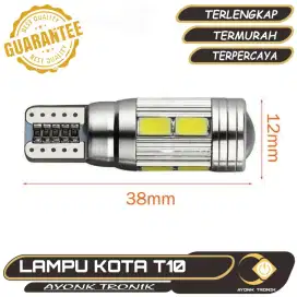 Lampu LED T10 Senja Sen 10 Titik Mata  SMD Lensa Canbus mobil motor