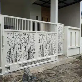 Pagar besi kombinasi platt catiing