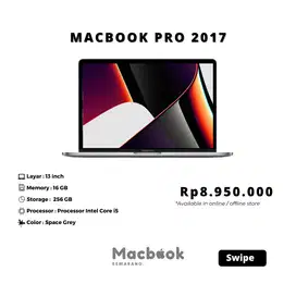 Macbook Pro 2017 Retina 13 RAM 16/256 GB