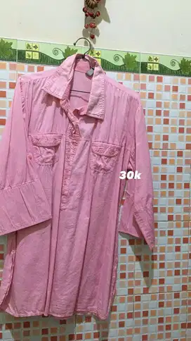 Atasan Dress Polos Pink