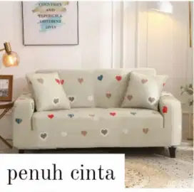 Sarung/Cover Sofa 2 seat motif Cinta (love)
