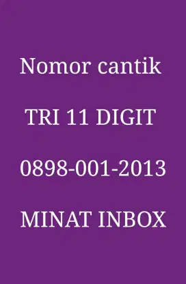 Nomor TRI Cantik 11 digit