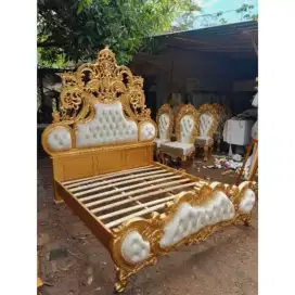 Tempat tidur princess dipan ukir jati mewah