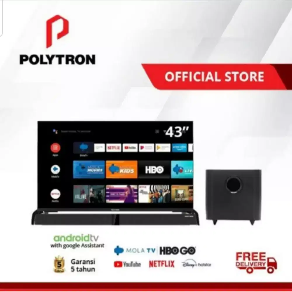 PROMO GOOGLE TV POLYTRON 43 INCI POLYTRON SOUNDBAR GARANSI 5 TAHUN