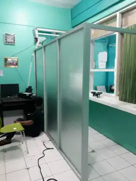 Sekat dinding pintu kaca sekat ruangan kantor pintu geser dobel