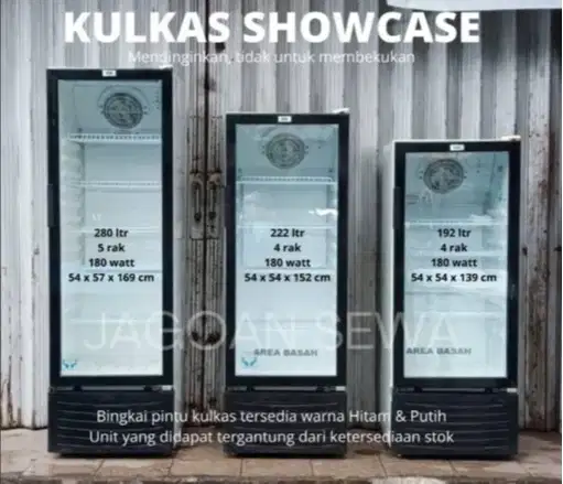 SEWA Kulkas Showcase Chiller Kulkas Pintu Kaca Display 90ltr - 280ltr