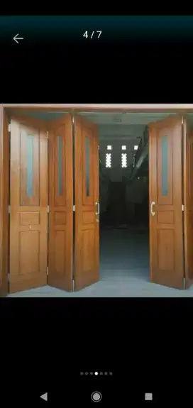 pintu garasi dan pintu lipat kayu baru