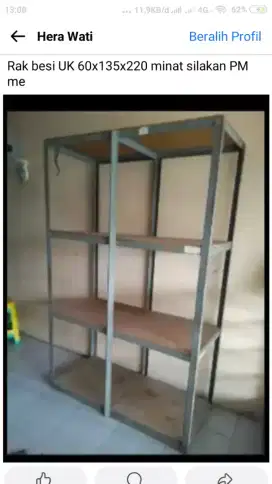 Rak besi 60x135x220 nego sampai deal