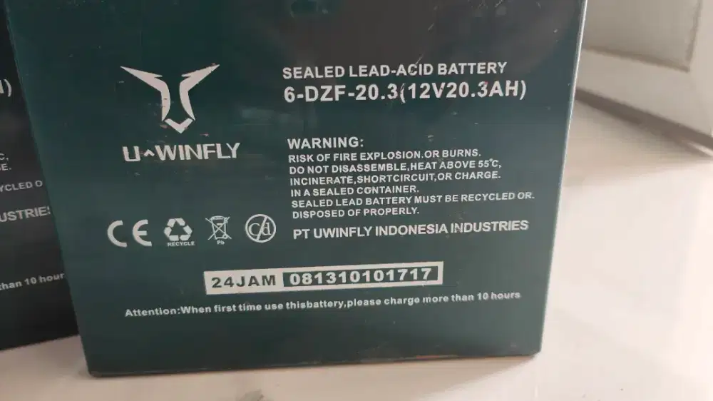 Baterai sla aki uwinfly 12V 20AH utk motor listrik