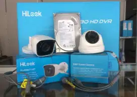 Paket lengkap 2 kamera cctv Hilook 2Mp Gratis pasang.