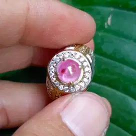 Cincin Batu Permata Natural STAR RUBY Burma NH + Memo (2,38ct)