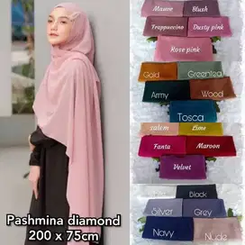 JILBAB PASHMINA DIAMOND PREMIUM TEPI JAHIT