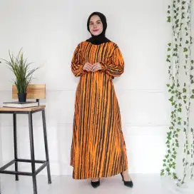 Gamis Maxi Resleting dpan Busui Allsize to XXL Saten Tebal ga Terawang