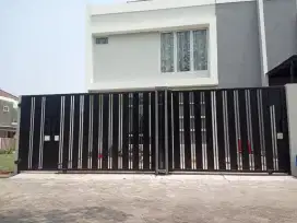 Pintu pagar minimalis besi galpanis anti karat 6373termurah