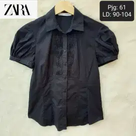 ZARA BASIC Blouse Kemeja Lengan Pendek Wanita