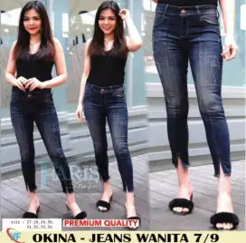 CELANA JEANS RIPPED BELAH 7/9 ORIGINAL 100%