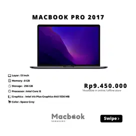 MACBOOK PRO 2017 RAM 8/256 GB 13