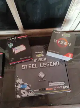 paket pc amd ryzen 5 5500 mobo asrock b450m steel ram 32gb ddr4 4x8gb