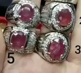 Cincin permata Ruby Cutting