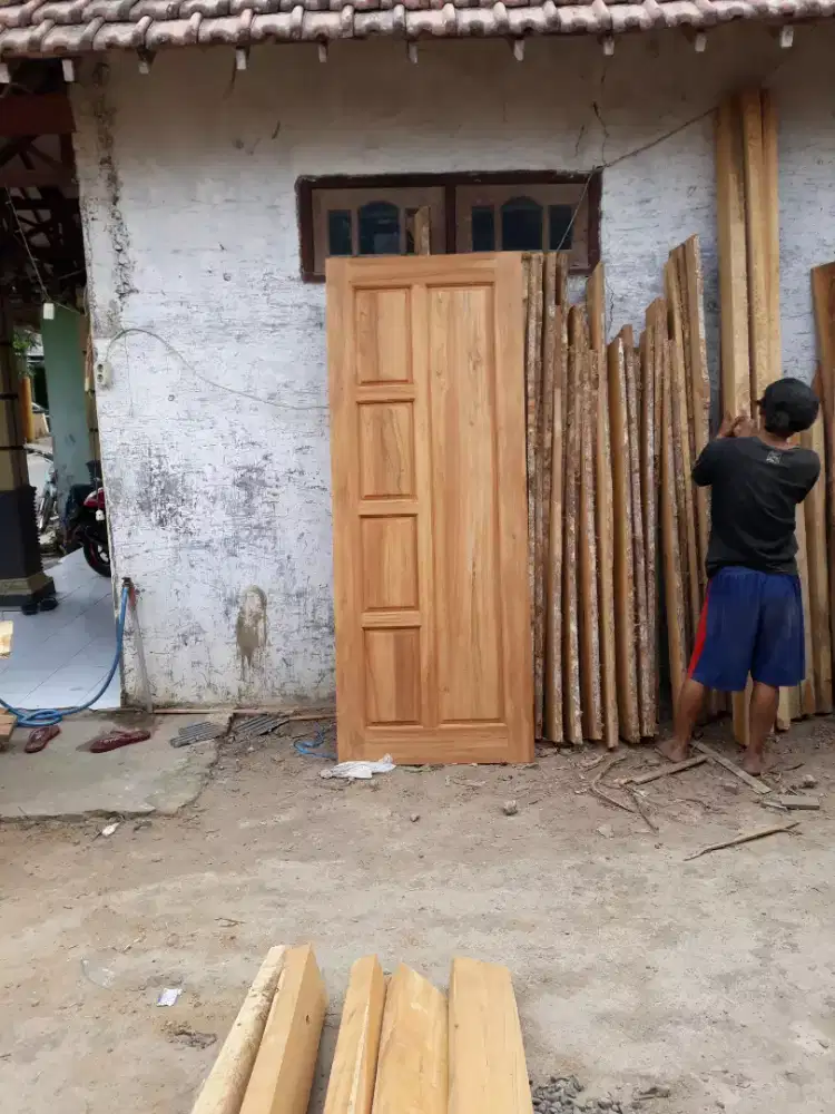 Kamar pintu jati kering alami