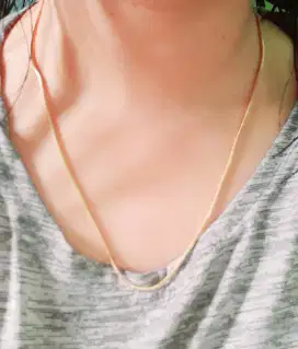 Kalung Pria Wanita Titanium Kotak Gold anti karat slamanya 45cm Xuping