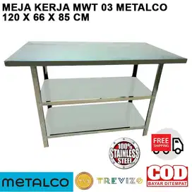 Meja Stainless / Meja Dapur / Mej Kerja Resto Kompor Murah Metalco COD