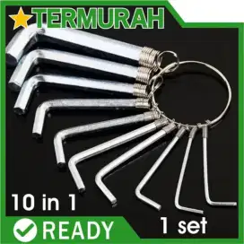 kunci L set 10pcs hex key ring 10set 10pc 10in1 tools wrench hexagon