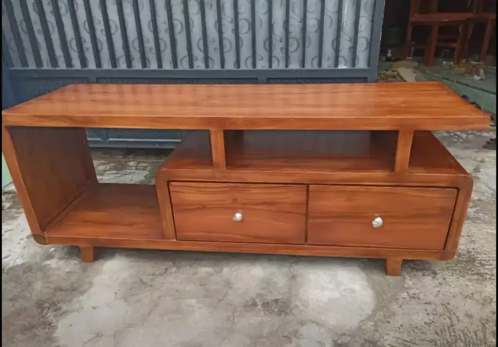 Buffet Minimalis Retro Uk. 150cm Kayu Jati Finishing Alusan Terlaris