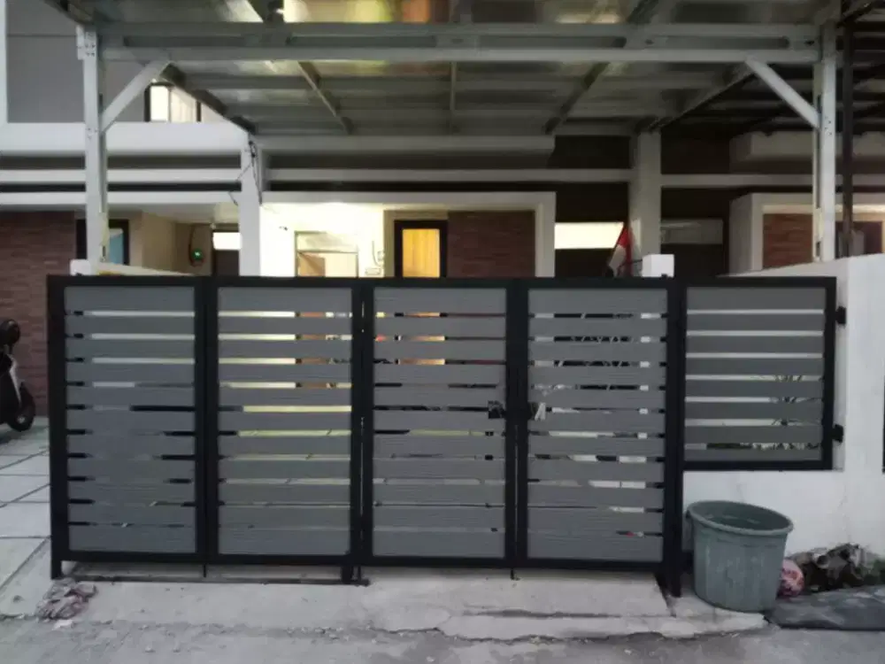 Pemasangan pagar minimalis papan wodplank #6542