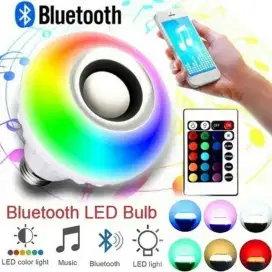 Speaker Wireless Bluetooth Dengan Lampu LED RGBW E27 12W Smart