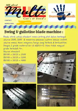 Pisau tekuk plat,matras tekuk cr42mov, pisau potong plat SKD11.Ready
