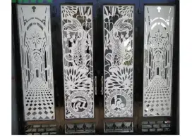 Pintu Rumah Laser Cutting Metal Motif Ikan Koi
