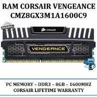 Ram Pc Corsair Vengeance 8gb Ddr3 pc12800 ngebut cep